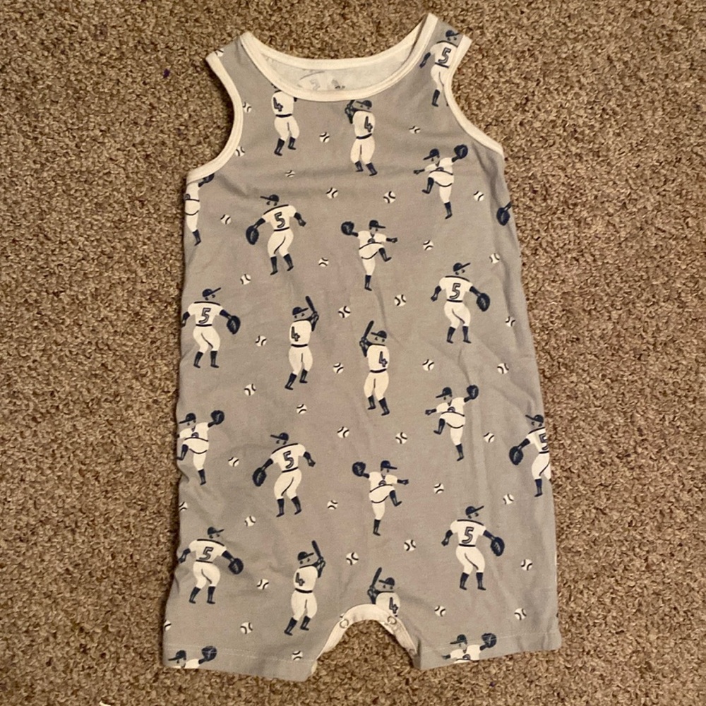 Winter Water Factory Romper - Baseball Print